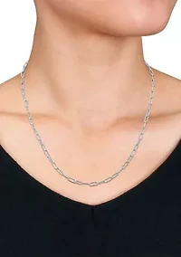 Sterling Silver Fancy Paperclip Chain Necklace