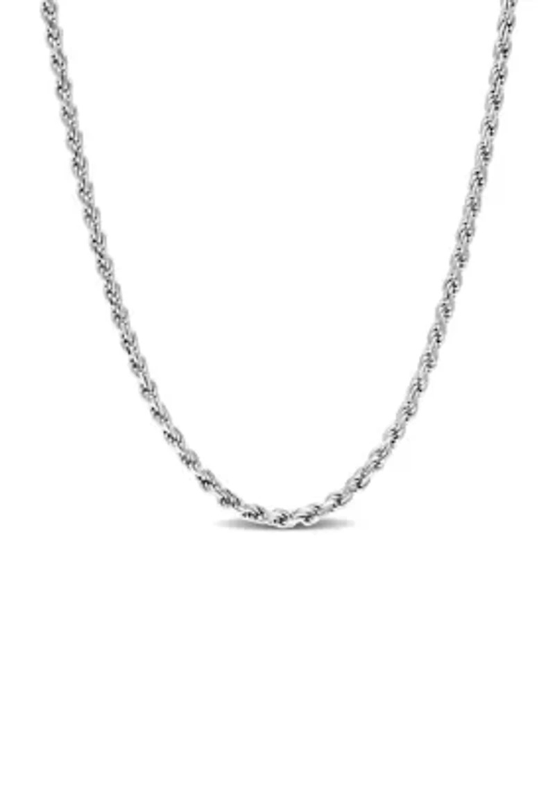 Sterling Silver 2.2mm Rope Chain Necklace