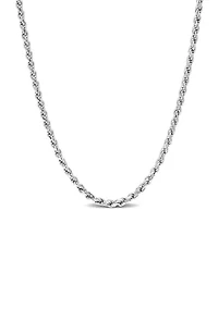 Sterling Silver 2.2mm Rope Chain Necklace