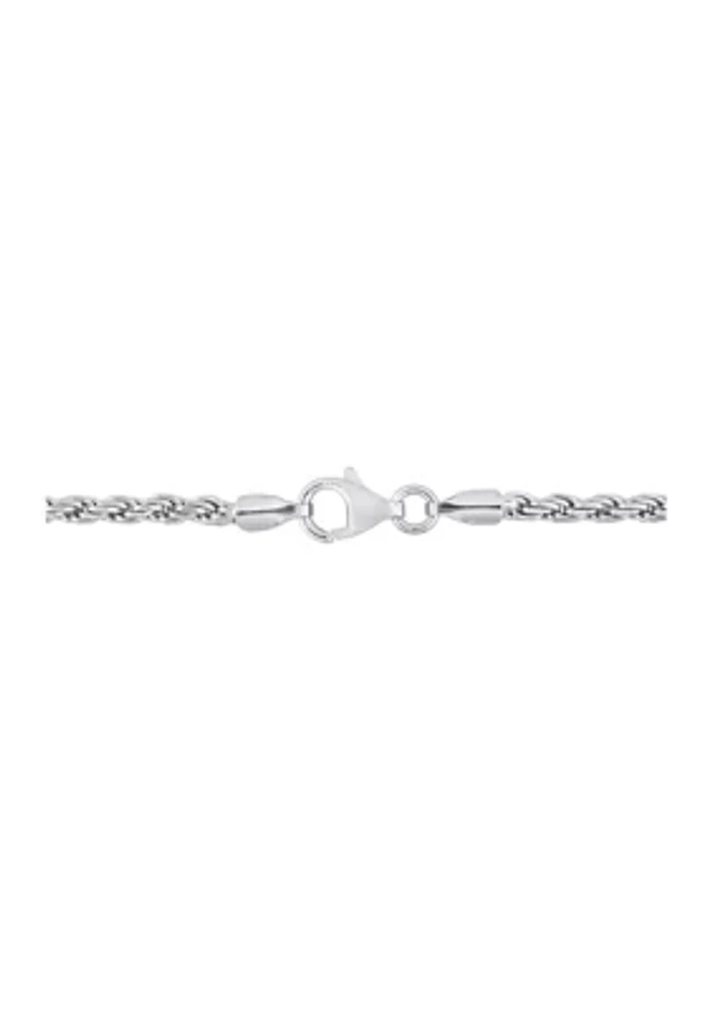 Sterling Silver 2.2mm Rope Chain Necklace