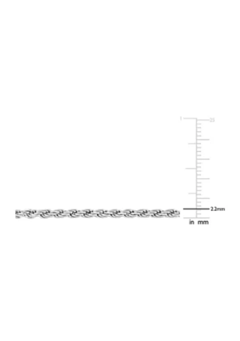 Sterling Silver 2.2mm Rope Chain Necklace
