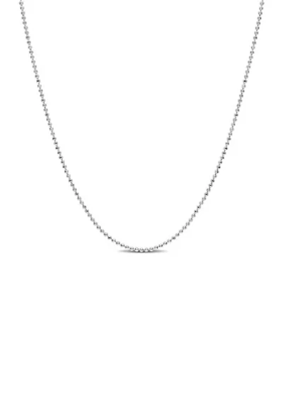 Sterling Silver 1mm Ball Chain Necklace