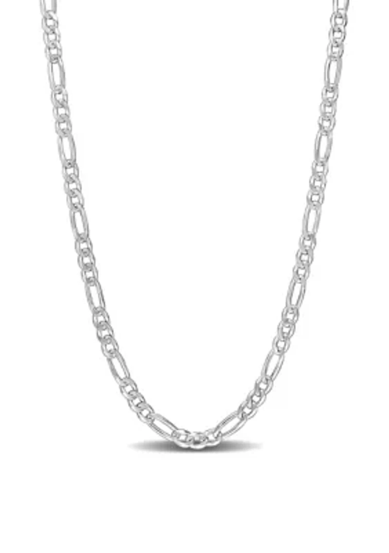 Sterling Silver 3.8mm Figaro Chain Necklace