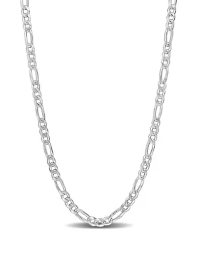 Sterling Silver 3.8mm Figaro Chain Necklace