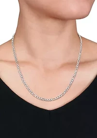 Sterling Silver 3.8mm Figaro Chain Necklace