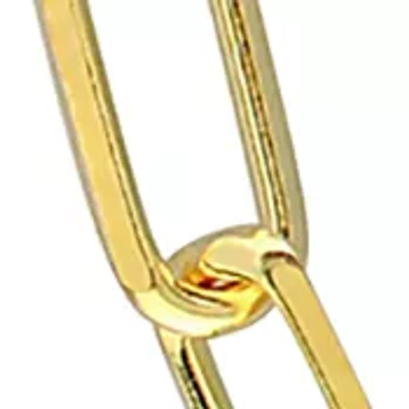 18k Yellow Gold Plated Sterling Silver 5mm Paperclip Chain Necklace