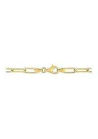 18k Yellow Gold Plated Sterling Silver 5mm Paperclip Chain Necklace