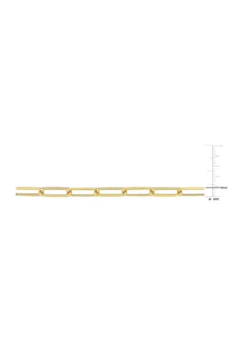 18k Yellow Gold Plated Sterling Silver 5mm Paperclip Chain Necklace