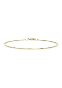 Yellow Flash Plated Sterling Silver 1mm Ball Chain Bracelet