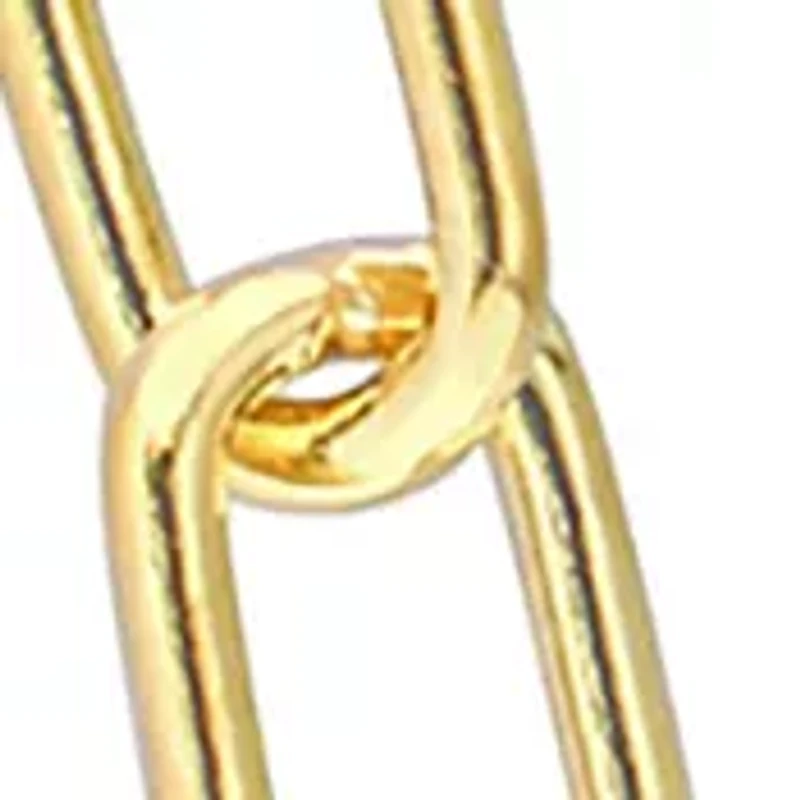 18k Yellow Gold Plated Sterling Silver 5mm Paperclip Chain Necklace