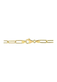 18k Yellow Gold Plated Sterling Silver 5mm Paperclip Chain Necklace