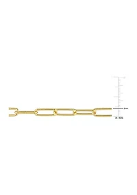 18k Yellow Gold Plated Sterling Silver 5mm Paperclip Chain Necklace