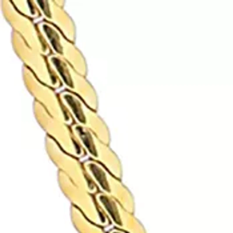 Yellow Flash Plated Sterling Silver 2mm Herringbone Chain Necklace