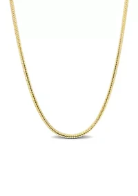 Yellow Flash Plated Sterling Silver 2mm Herringbone Chain Necklace