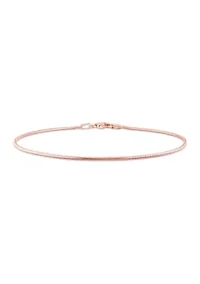 18k Rose Gold Plated Sterling Silver 1.2mm Snake Chain Bracelet