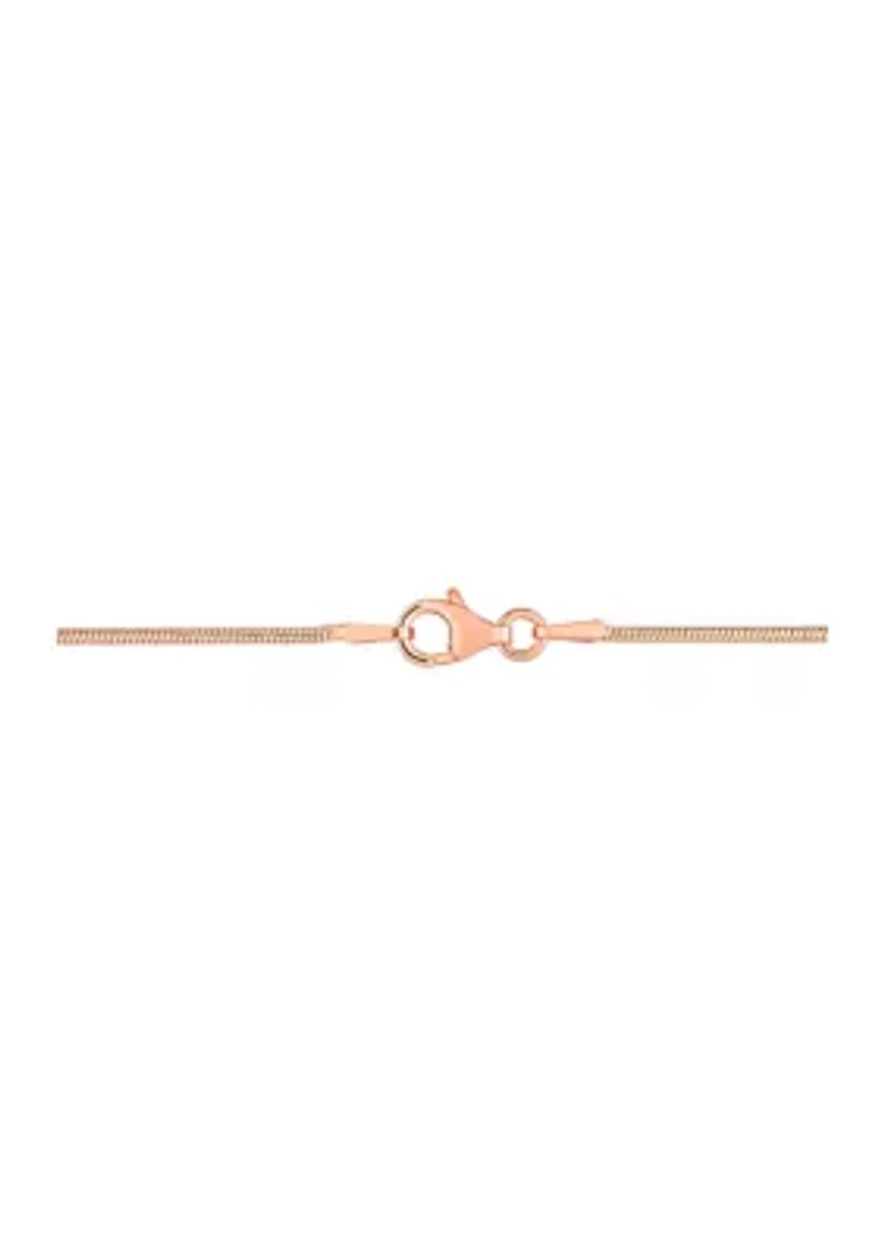 18k Rose Gold Plated Sterling Silver 1.2mm Snake Chain Bracelet