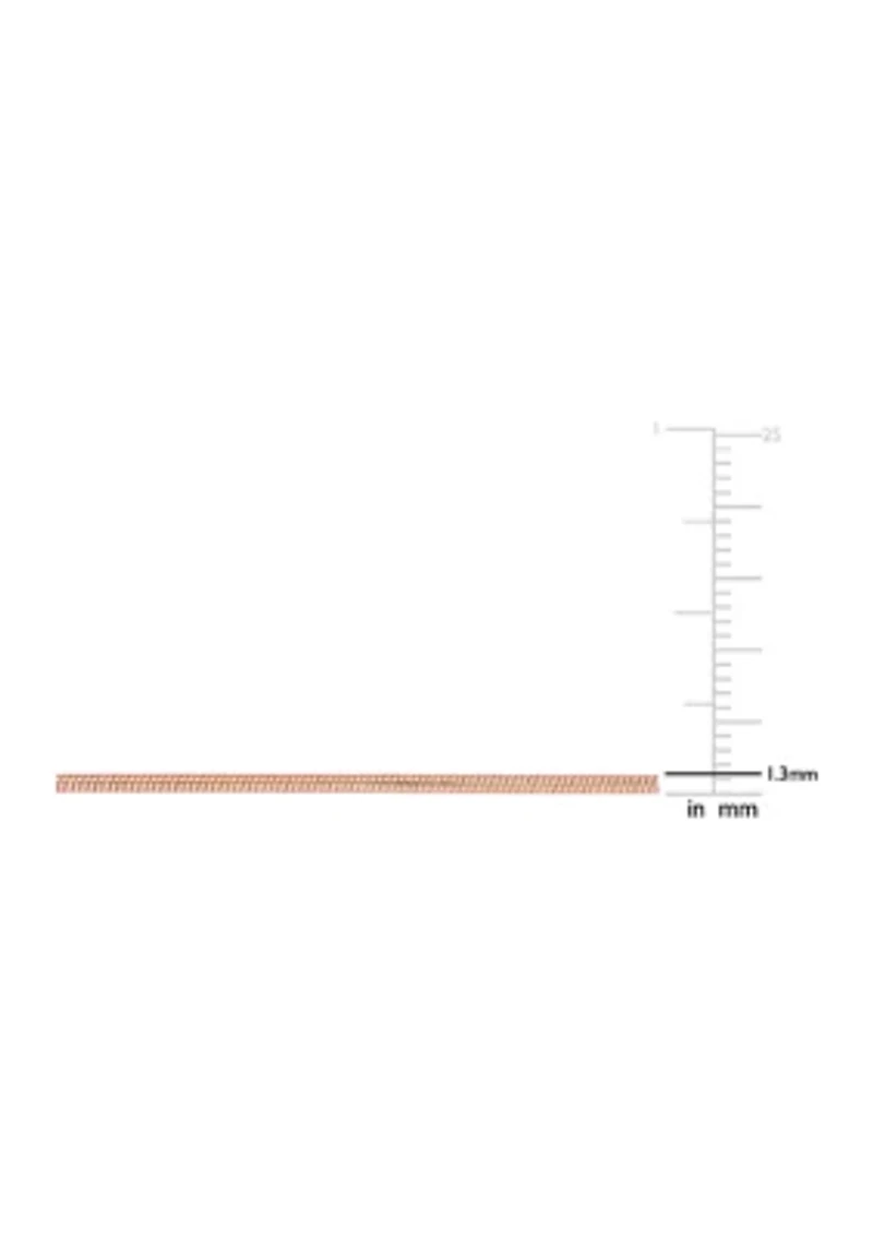 18k Rose Gold Plated Sterling Silver 1.2mm Snake Chain Bracelet