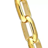 Yellow Flash Plated Sterling Silver Fancy Rectangular Rolo Chain Necklace