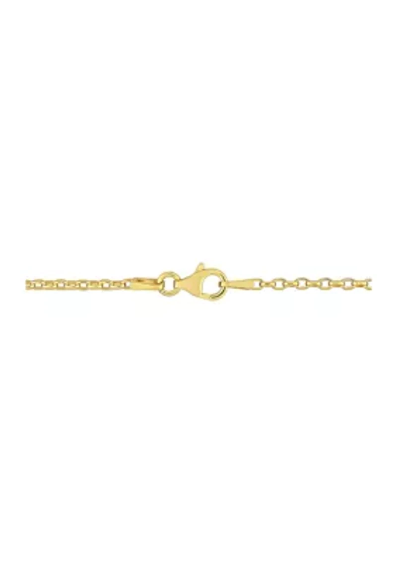 18k Yellow Gold Plated Sterling Silver Rolo Chain Necklace