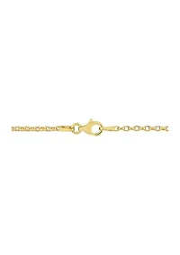 18k Yellow Gold Plated Sterling Silver Rolo Chain Necklace