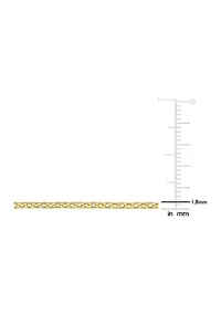 18k Yellow Gold Plated Sterling Silver Rolo Chain Necklace