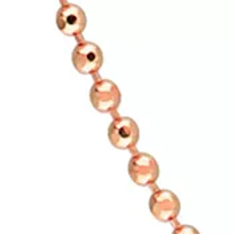 18k Rose Gold Plated Sterling Silver 1mm Ball Chain Necklace