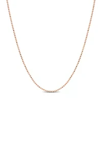 18k Rose Gold Plated Sterling Silver 1mm Ball Chain Necklace