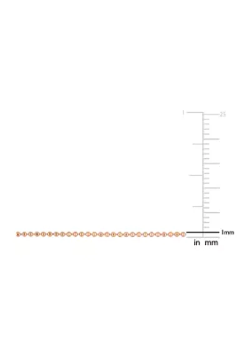 18k Rose Gold Plated Sterling Silver 1mm Ball Chain Necklace