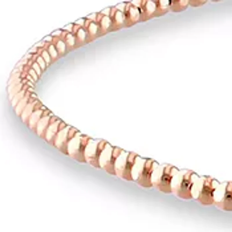 Rose Flash Plated Sterling Silver 1mm Ball Chain Bracelet