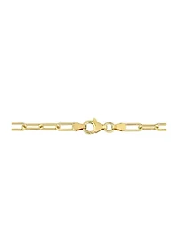 18k Yellow Gold Plated Sterling Silver 3.5mm Paperclip Chain Bracelet