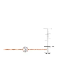 18k Rose Gold Plated Sterling Silver 6mm Ball Station Chain Necklace