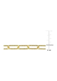 18k Yellow Gold Plated Sterling Silver 6mm Fancy Paperclip Chain Bracelet