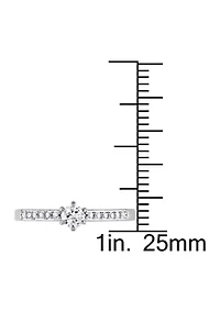 Lab Created 1/4 CT TGW White Sapphire and Diamond Accent Ring Sterling Silver