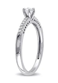 Lab Created 1/4 CT TGW White Sapphire and Diamond Accent Ring Sterling Silver