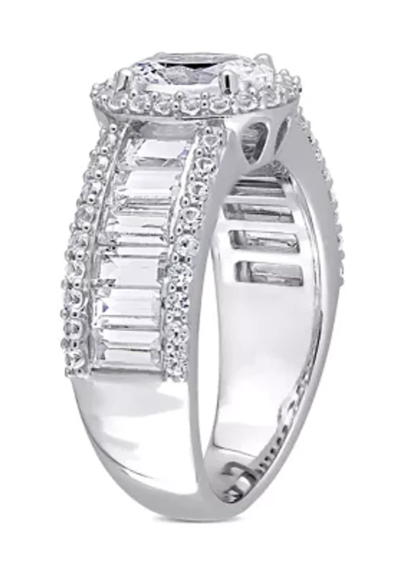 Lab Created 4.6 CT TGW White Sapphire Oval Halo Ring 10k Gold