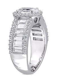 Lab Created 4.6 CT TGW White Sapphire Oval Halo Ring 10k Gold