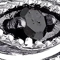 Lab Created White Sapphire and 1/4 CT TW Black Diamond Engagement Ring 10k Gold