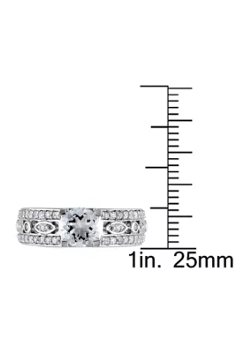Lab Created 1.88 CT TGW White Sapphire Filigree Engagement Ring Sterling Silver