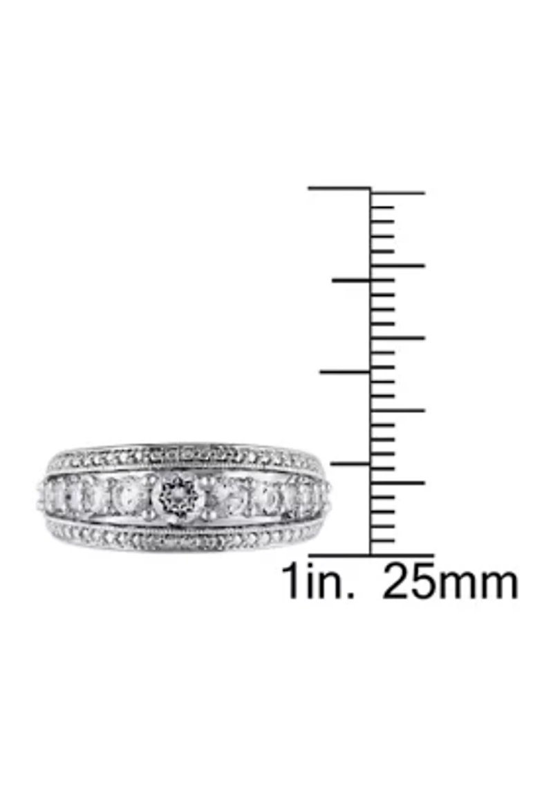 Lab Created 1.2 CT TGW White Sapphire Graduated Ring Sterling Silver