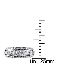 Lab Created 1.2 CT TGW White Sapphire Graduated Ring Sterling Silver