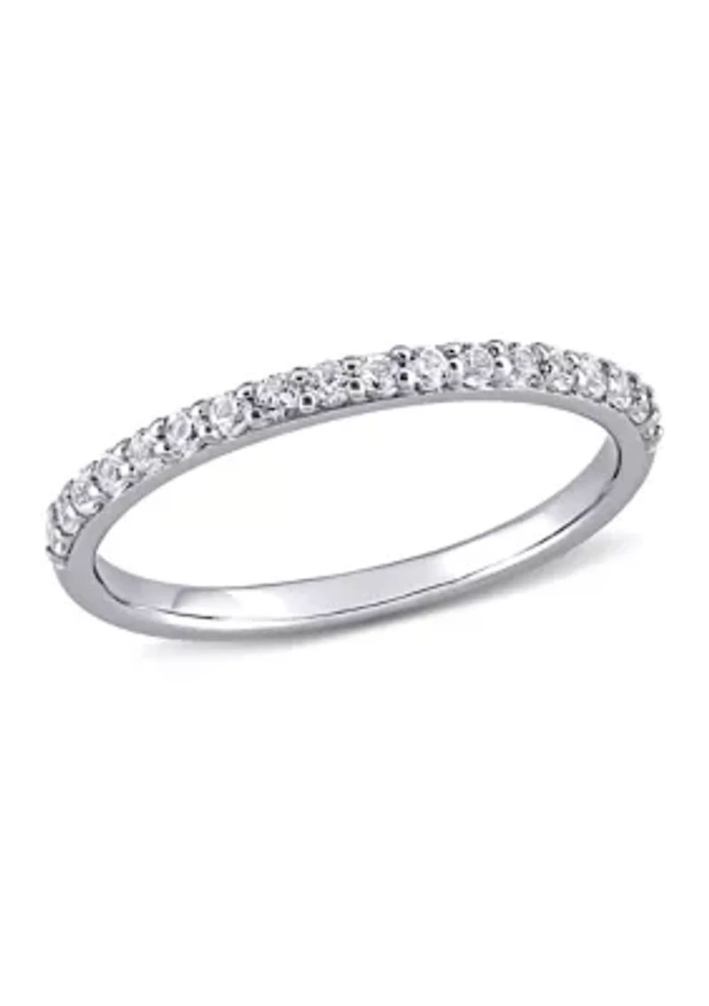 Lab Created 3/8 CT TGW White Sapphire Anniversary Band 10k Gold