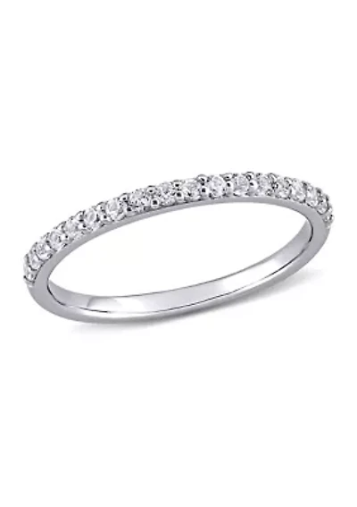 Lab Created 3/8 CT TGW White Sapphire Anniversary Band 10k Gold