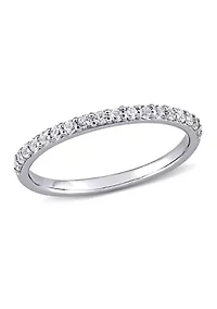 Lab Created 3/8 CT TGW White Sapphire Anniversary Band 10k Gold