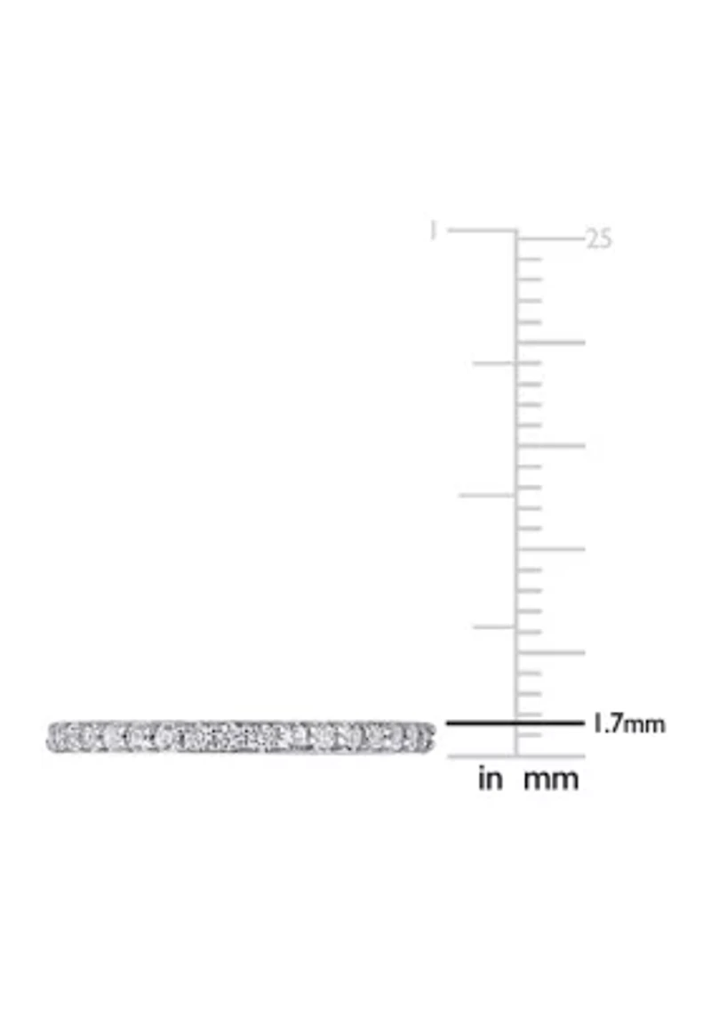 Lab Created 3/8 CT TGW White Sapphire Anniversary Band 10k Gold
