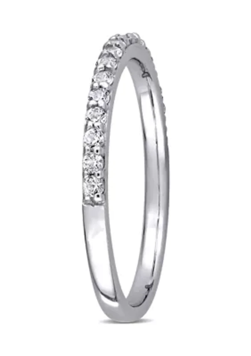 Lab Created 3/8 CT TGW White Sapphire Anniversary Band 10k Gold