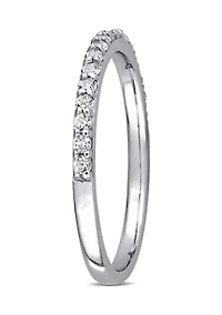 Lab Created 3/8 CT TGW White Sapphire Anniversary Band 10k Gold