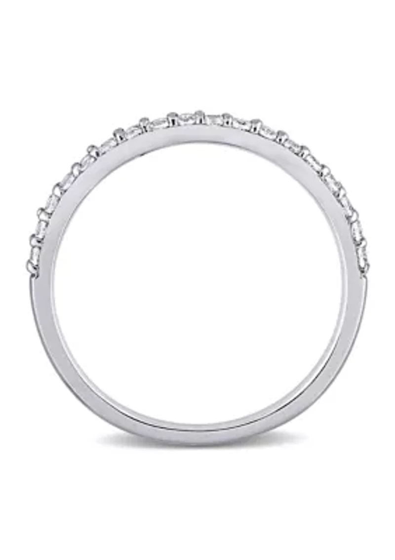 Lab Created 3/8 CT TGW White Sapphire Anniversary Band 10k Gold