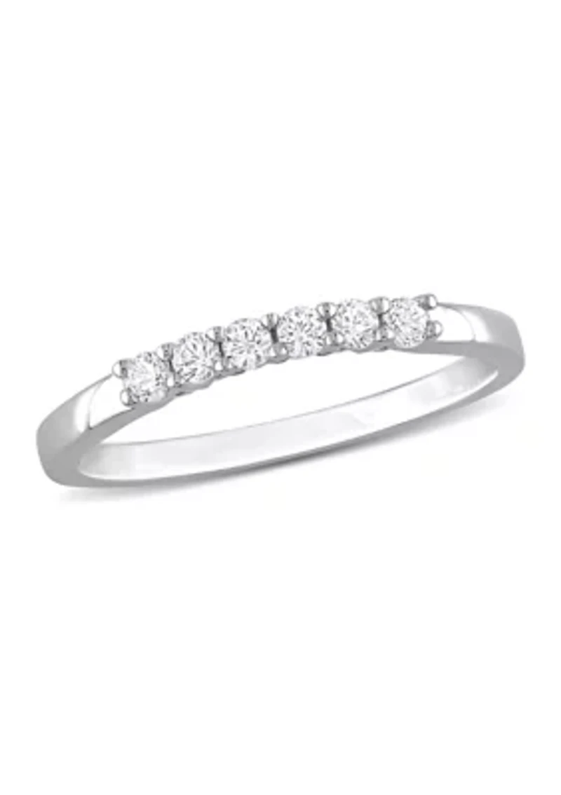 Lab Created 1/3 CT TGW White Sapphire Anniversary Band 10k Gold