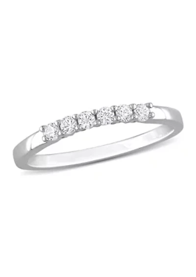 Lab Created 1/3 CT TGW White Sapphire Anniversary Band 10k Gold