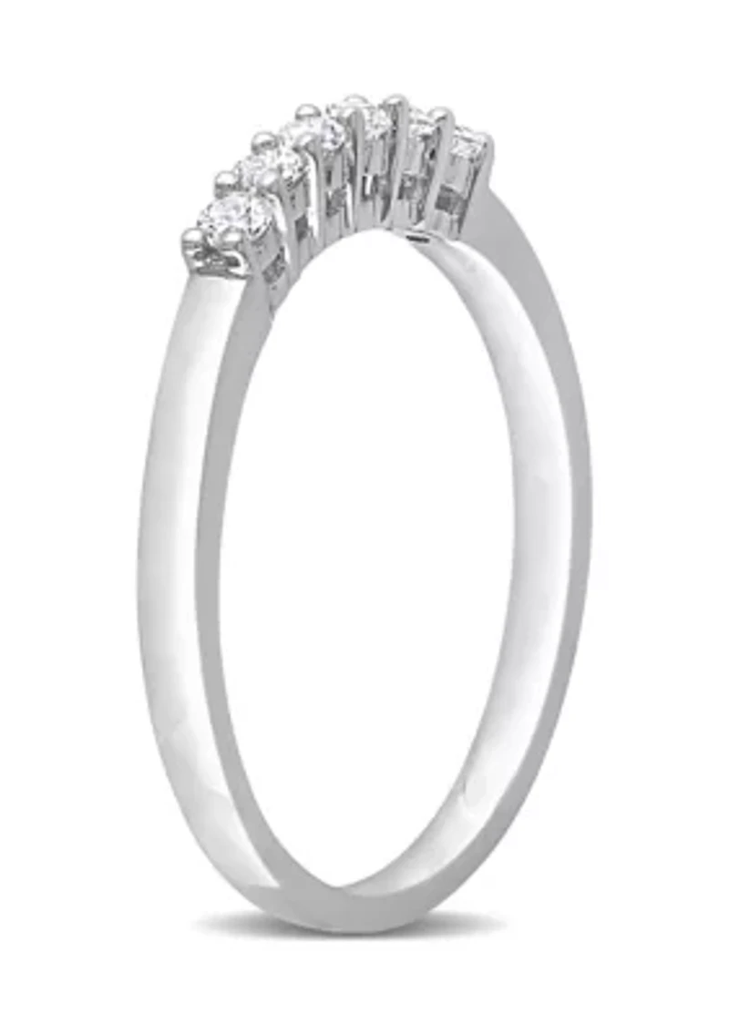 Lab Created 1/3 CT TGW White Sapphire Anniversary Band 10k Gold